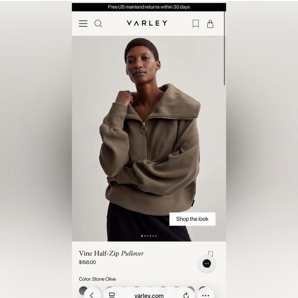 Varley quarter zip pullover